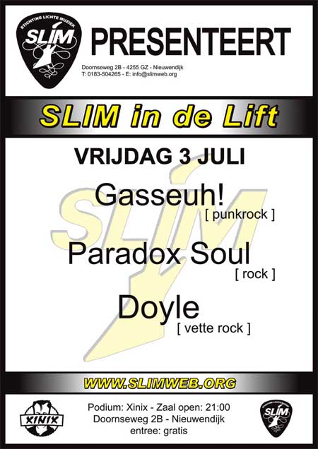 Poster SLIM In de Lift 3 juli 2009
