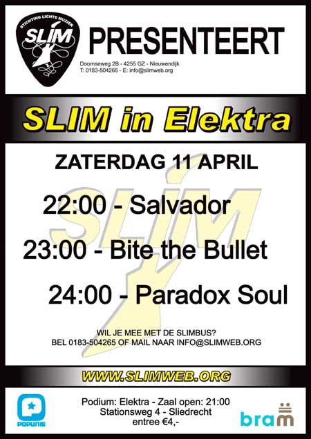 Poster SLIM In Elektra 11 april 2009